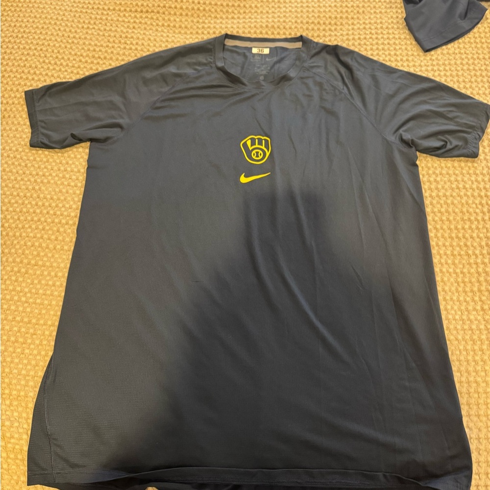 Milwaukee Brewers new Nike Men's Navy Blue  Shirt
